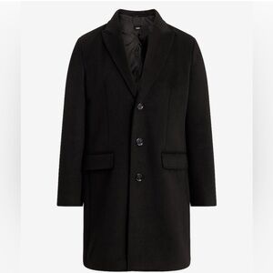 Express Brand New Men's Black Wool-Blend
Overcoat. Size Medium